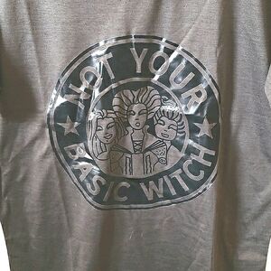 Not Your Basic Witch featuring the Sanderson Sisters Heathered Grey T-Shirt SZ L